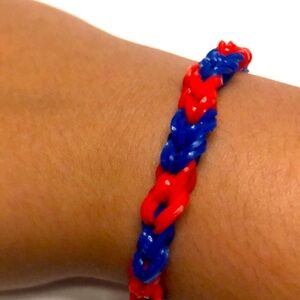 Blue and white and red